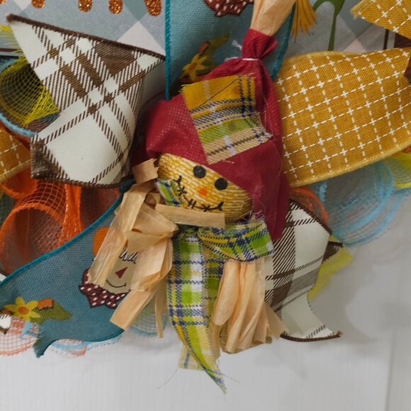 🍁 Welcome Autumn Scarecrow Wreath 🌻🎃 - Picture 5 of 6